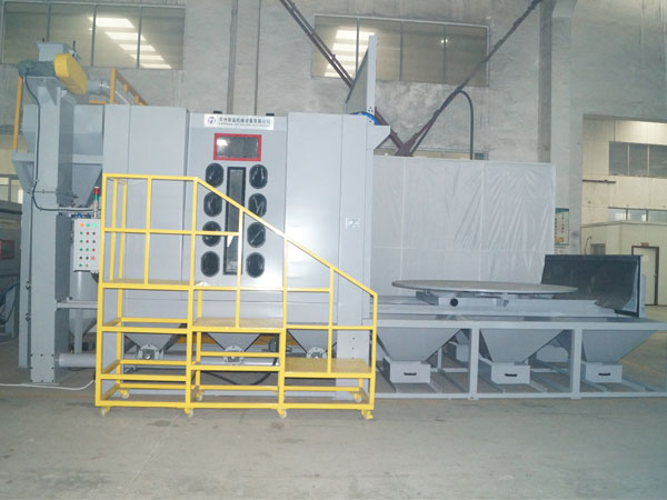 大型模具臺車轉盤式噴砂機解決方案